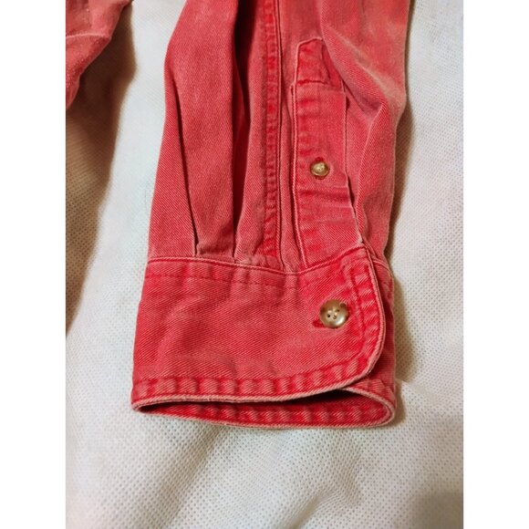 Vintage Marlboro Shirt Mens XL Red Denim Adventure Team Faded Button Up - Picture 7 of 7